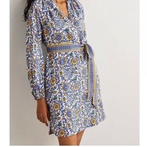Boden Cleo Linen Tie Waist Dress